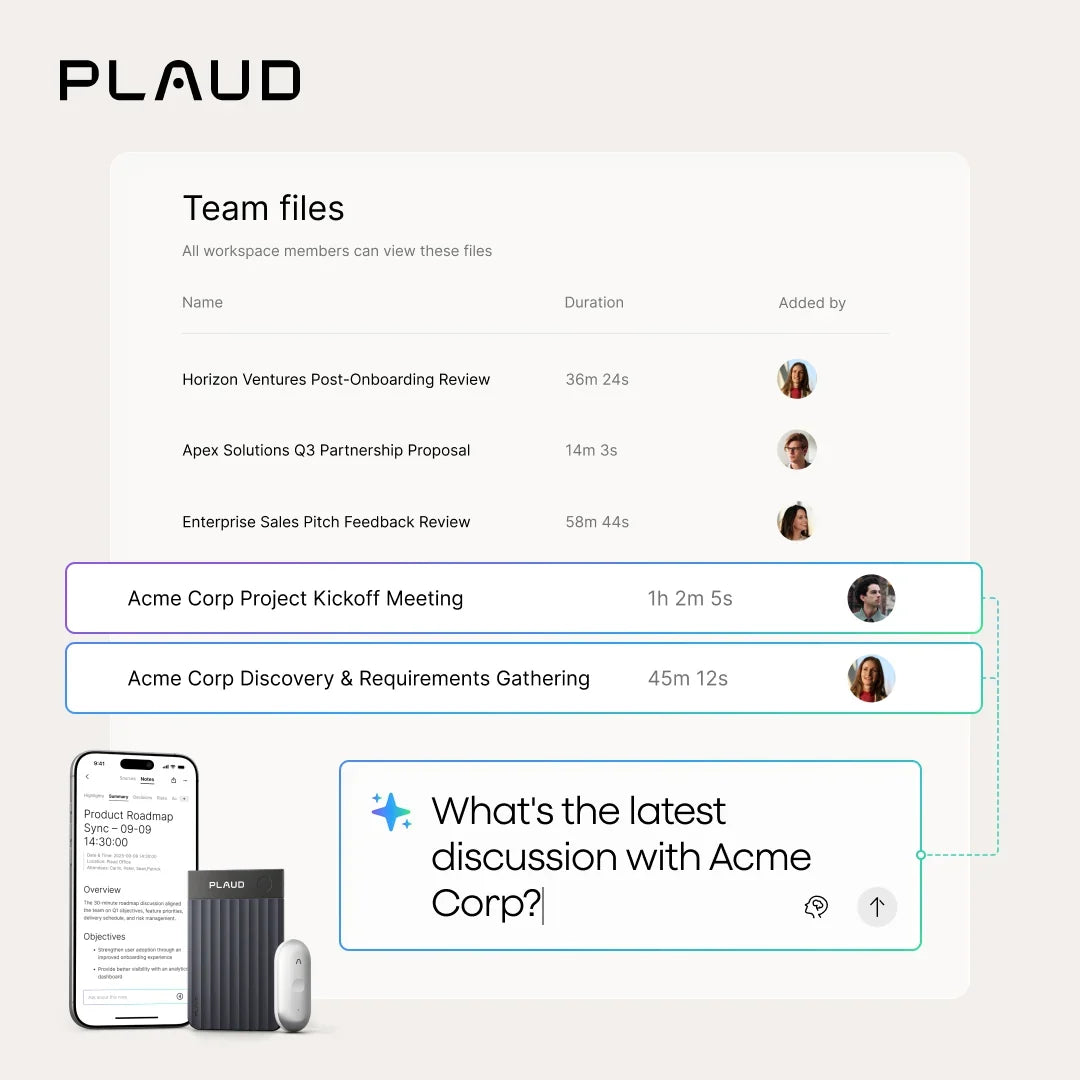 Plaud Team: where conversations become shared team intelligence