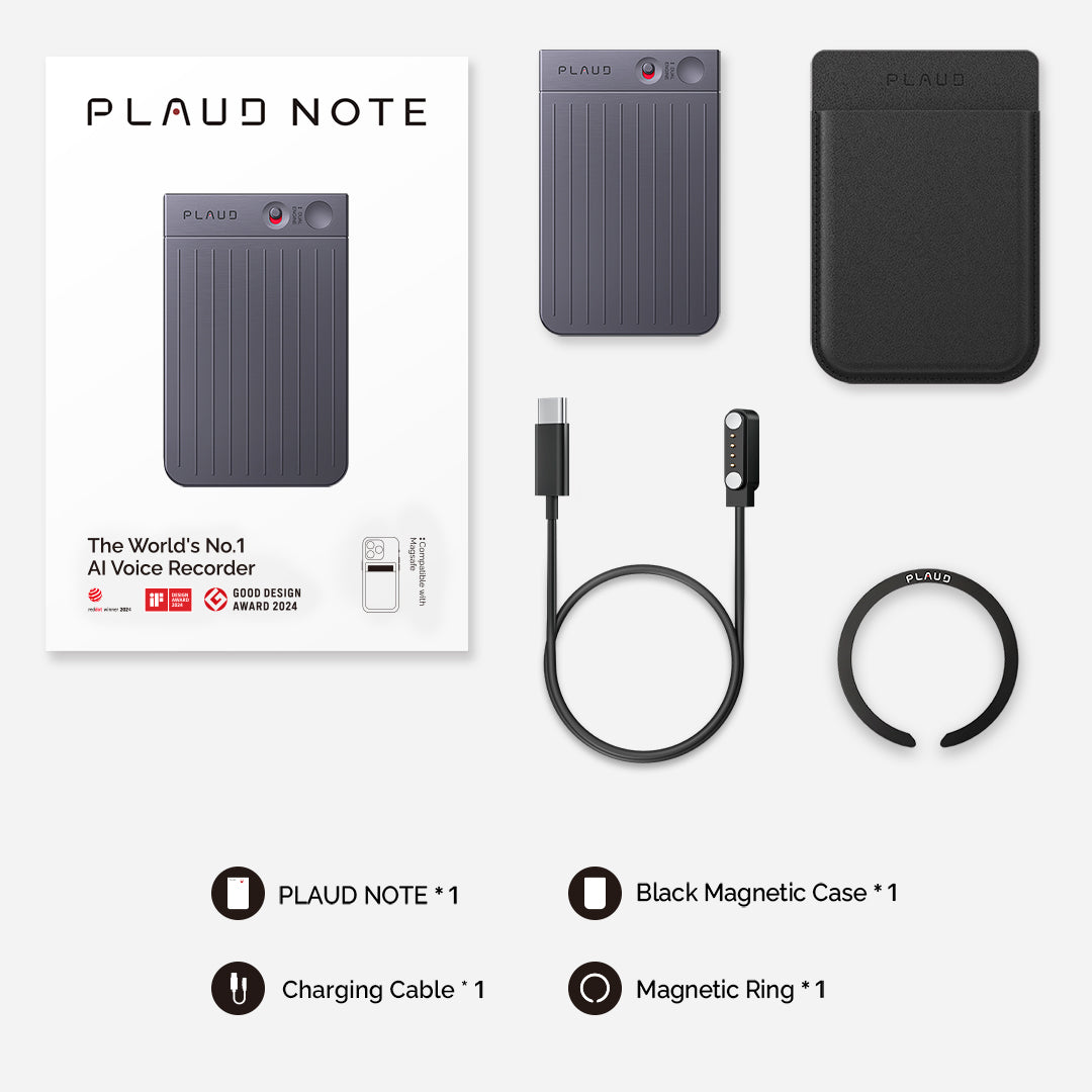PLAUD NOTE | AI Voice Recorder (Black Magnetic Case Included